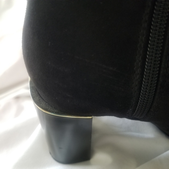 Zara Block Heel Gold Trim Ankle Boot - Picture 5 of 7